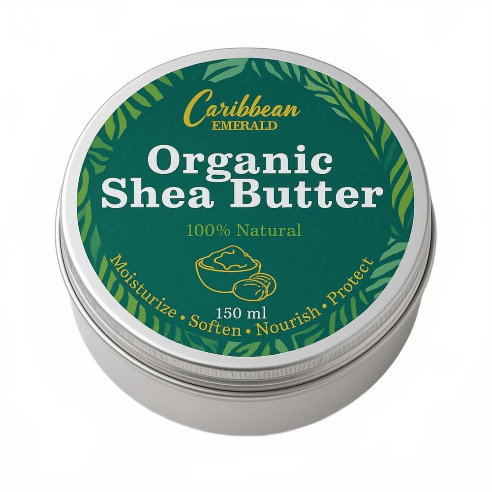 NEW CARIBBEAN EMERALD organic shea butter in white